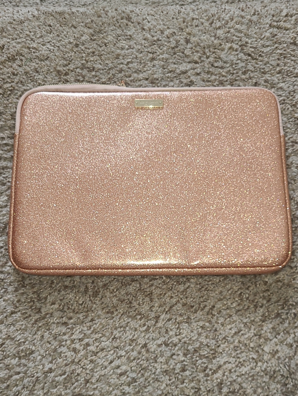kate spade Rose Gold Glitter Laptop Sleeve